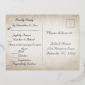 Autumn Floral & Wreath RSVP - Cream 箔招待状ポストカード (裏面)