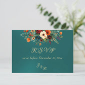 Autumn Floral & Wreath RSVP - Teal (スタンド正面)