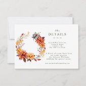 Autumn Florals Details Enclosure Card 出欠カード (正面)