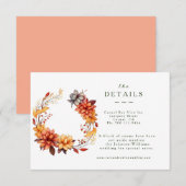 Autumn Florals Details Enclosure Card 出欠カード (正面/裏面)