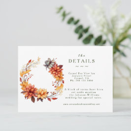 Autumn Florals Details Enclosure Card 出欠カード