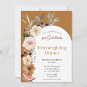 Autumn Florals Friendsgiving Dinner Invitation 招待状 (正面)