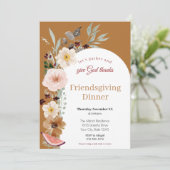 Autumn Florals Friendsgiving Dinner Invitation 招待状 (スタンド正面)