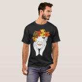 Autumn Flower Bouquet Girl Thanksgiving Retro ART  Tシャツ (正面フル)