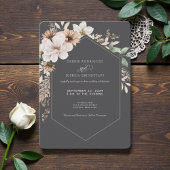 Autumn Flower Frame Wedding Invitation  招待状
