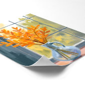 Autumn Flower Vase Watercolor Art ポスター (角)