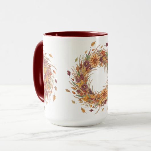 Autumn Flowers and Leaves, Author Natasha Us   マグカップ (正面左)