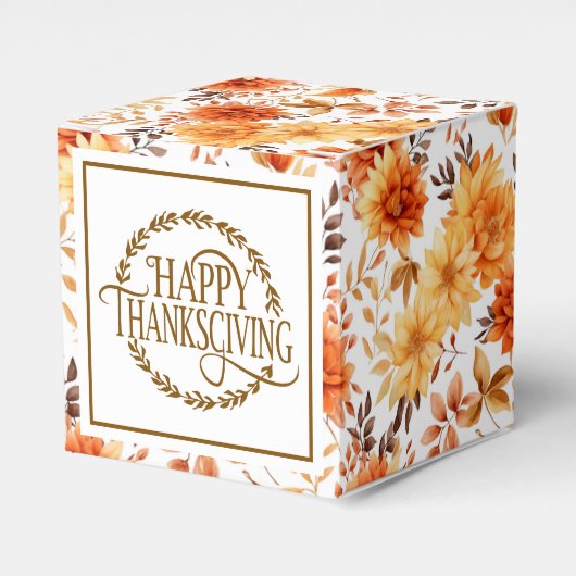 Autumn Flowers Favor Gift Box フェイバーボックス (正面サイド)