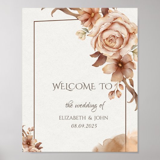 Autumn Flowers Frame Poster ポスター (正面)