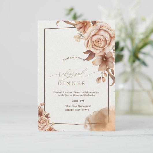 Autumn Flowers Rehearsal Dinner 招待状 (スタンド正面)