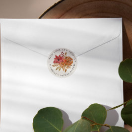 Autumn Flowers Rustic Bridal Shower THANK  YOU Cla ラウンドシール