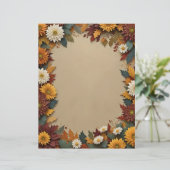 Autumn Flowers Stationery Paper レターヘッド (スタンド正面)