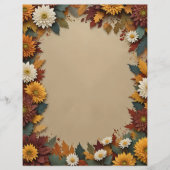 Autumn Flowers Stationery Paper レターヘッド (正面)