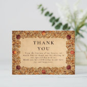 Autumn Foliage Pomegranate Wedding サンキューカード (スタンド正面)