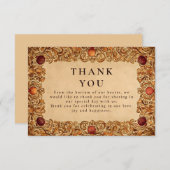 Autumn Foliage Pomegranate Wedding サンキューカード (正面/裏面)