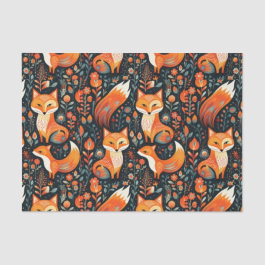 Autumn Forest Animal Fox Decoupage Paper 薄葉紙 (正面)