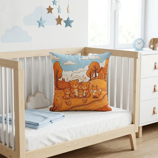 Autumn Forest Animals クッション