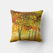 Autumn Forest Colorful Leaves Throw Pillow クッション (裏面)