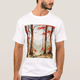 Autumn forest scene tシャツ