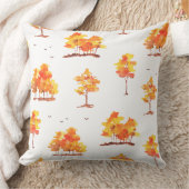 Autumn Forest Watercolor Pattern | Warm Fall Woodl クッション (ブランケット)