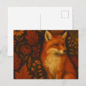 Autumn Fox Art Poster - Fall Woodland  ポストカード (正面/裏面)