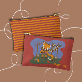 Autumn Fox Kid Zipper Pouch with Name アクセサリーポーチ