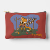 Autumn Fox Kid Zipper Pouch with Name アクセサリーポーチ (正面)