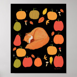 Autumn Fox Print, Value Poster Paper (Matte) ポスター