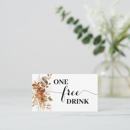 Autumn Free Drink Wedding Reception Ticket Card 割引カード (スタンド正面)