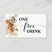 Autumn Free Drink Wedding Reception Ticket Card 割引カード (正面)