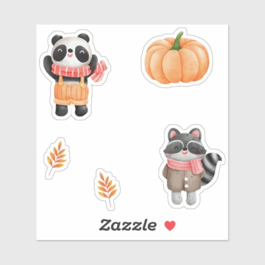 Autumn Friends - Cozy Animal Stickers シール (シート)