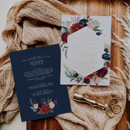 Autumn Garden | ゴールド箔押しオールインワン ウェディング 箔招待状