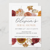 Autumn Garden Bloom Bridal Shower Invitation 招待状 (正面/裏面)