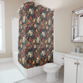 Autumn Garden Curtain Birds Flowers for Their Bath シャワーカーテン (インサイチュ)