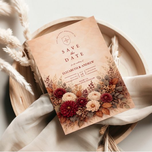 Autumn Garden Floral Wedding セーブザデート