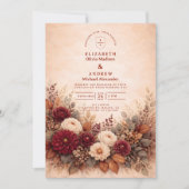Autumn Garden Floral Wedding 招待状 (正面)