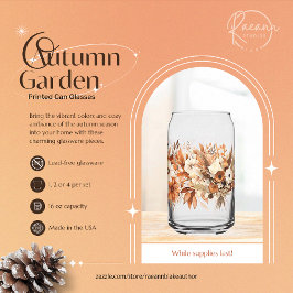 Autumn Garden Printed Can Glasses ガラス缶