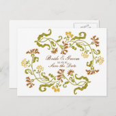 Autumn Garland日付はがきを保存 案内ポストカード (正面/裏面)