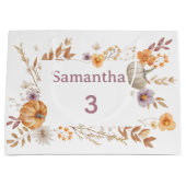 Autumn Gift Bag, Fall Birthday Present Bag for Kid ラージペーパーバッグ (正面)