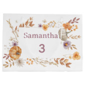 Autumn Gift Bag, Fall Birthday Present Bag for Kid ラージペーパーバッグ (裏面)