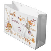 Autumn Gift Bag, Fall Birthday Present Bag for Kid ラージペーパーバッグ (正面アングル)