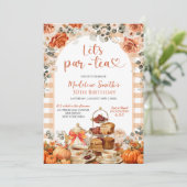 Autumn Gingham Pumpkin Let's ParTea Birthday Party 招待状 (スタンド正面)