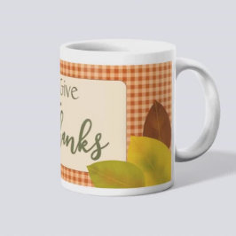 Autumn Gingham Thanksgiving Coffee Mug コーヒーマグカップ