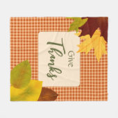 Autumn Gingham Thanksgiving Fleece Blanket フリースブランケット (正面(横))