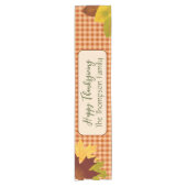 Autumn Gingham Thanksgiving Table Runner ショートテーブルランナー (正面)