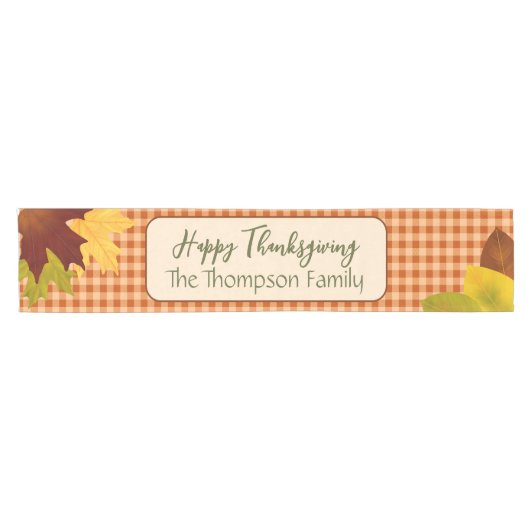Autumn Gingham Thanksgiving Table Runner ショートテーブルランナー (横)