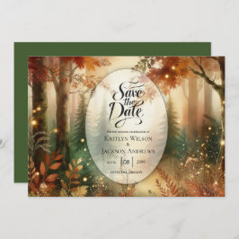 Autumn Glow in the Enchanted Forest Wedding セーブザデート