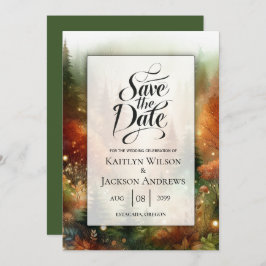 Autumn Glow in the Enchanted Forest Wedding セーブザデート
