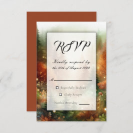 Autumn Glow in the Enchanted Forest Wedding 出欠カード