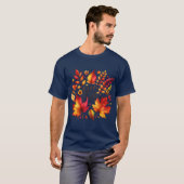 Autumn Glow Watercolor Pumpkins Leaves FallThemed  Tシャツ (正面フル)